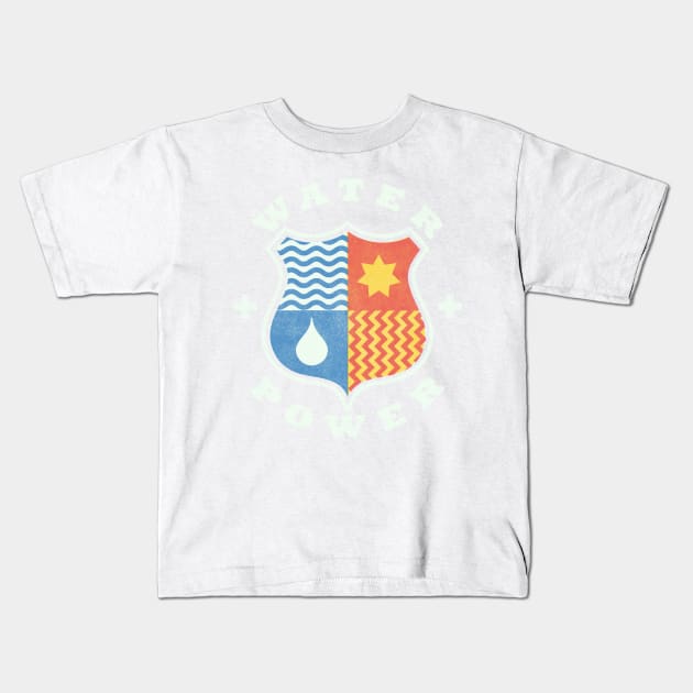 water + power shield - for dark background Kids T-Shirt by BrownWoodRobot